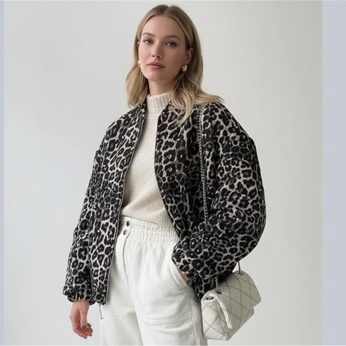 Leo | Giacca Bomber con Stampa Leopardo
