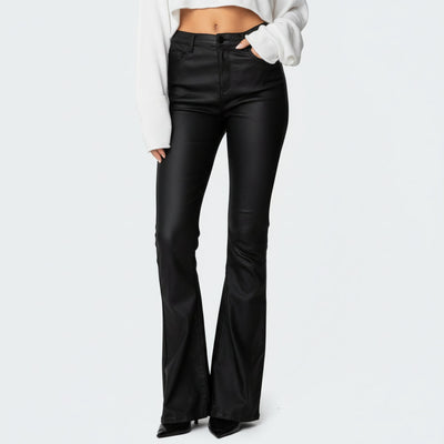 Eleonora | Flared Faux Leather Jeans