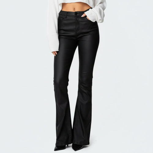 Eleonora | Flared Faux Leather Jeans