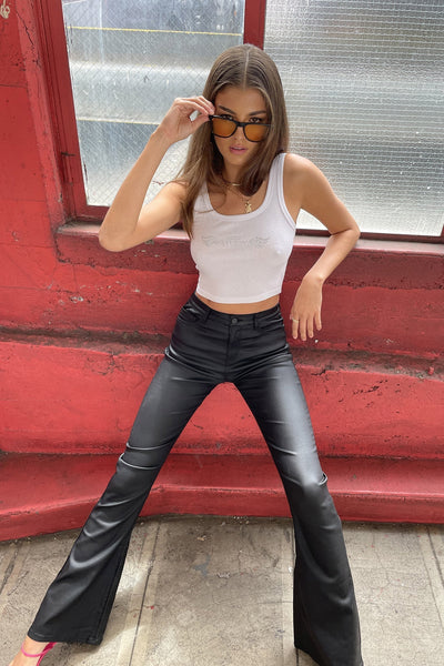 Eleonora | Flared Faux Leather Jeans