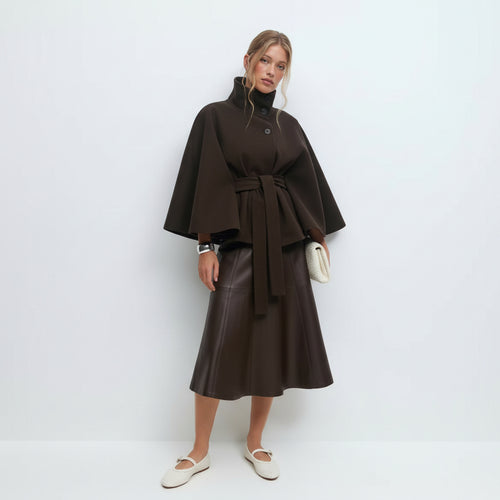 Loreza | Cappotto Elegante per Donne con Cintura & Collo Alto