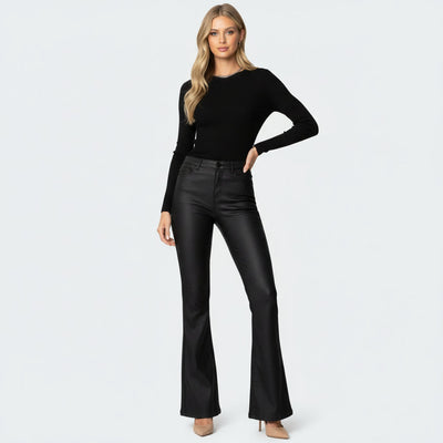 Eleonora | Flared Eco-Leather Jeans
