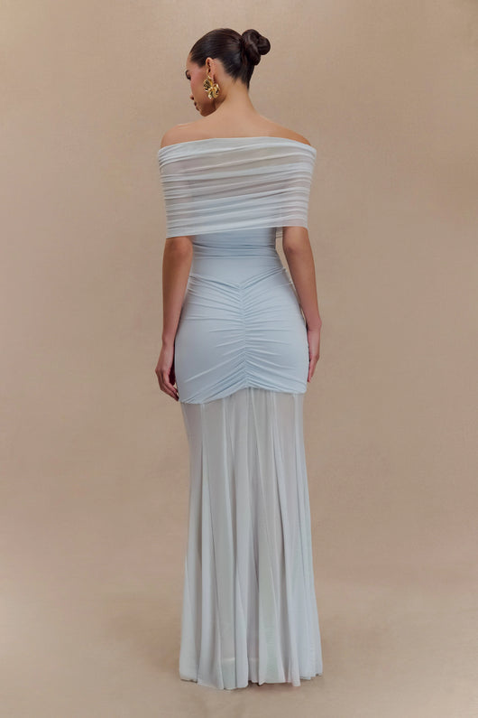 Abito Maxi Luciana Caspian – Off Shoulder in Mesh e Slinky