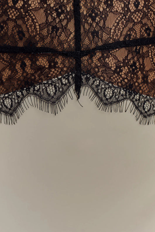Abito Maxi Dinah Rosalie – Pizzo & Raso Nero