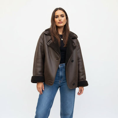 Amy - Brown Leather Jacket