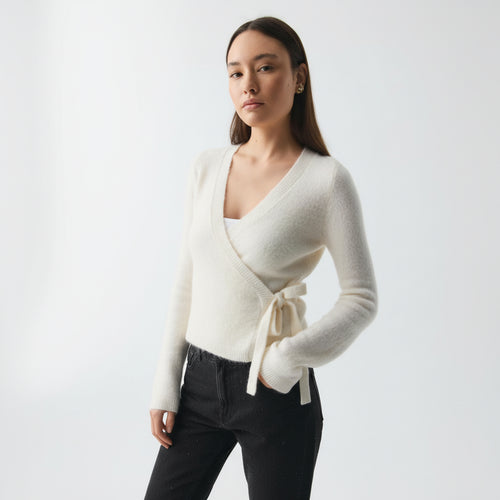 knitted wrap cardigan