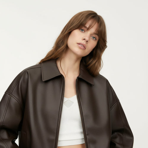 Sky Blue Leather Jacket
