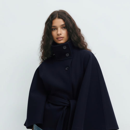 Loreza | Cappotto Elegante per Donne con Cintura & Collo Alto