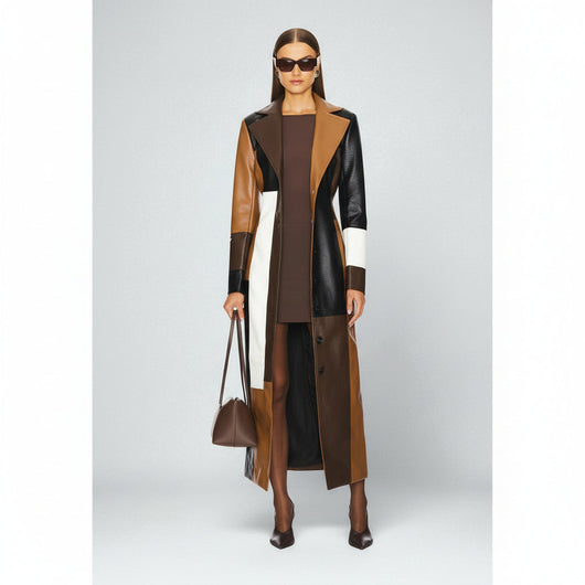 Rosaline Mosaic Leather Coat