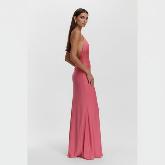 Maxi Dress Dinah Rosalie – Black Lace & Satin