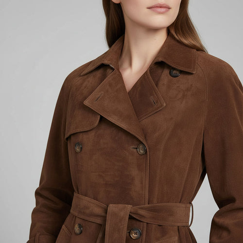 Solana - Suede Trench Coat