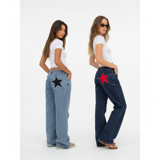Camilla Star Jeans - Oversized Jeans with Stars