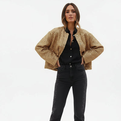 Jane | Gold Sequin Jacket
