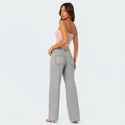 Violetta Bow Tie Jeans - Oversized Jeans with Bows