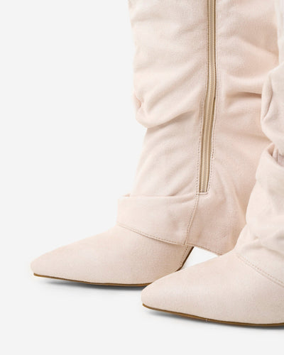 Knee-High Suede Boots Lavista - Cream