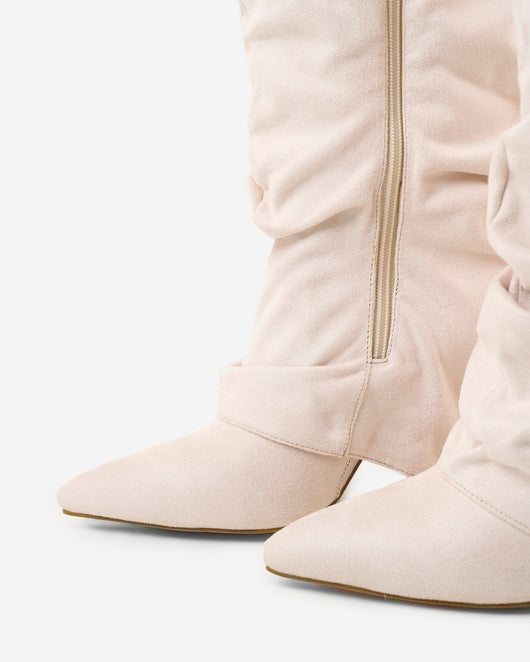 Knee-High Suede Boots Lavista - Cream