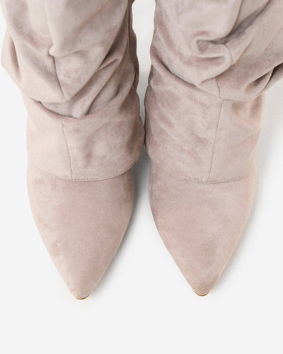 Stivali Lavista Slouchy in suede al ginocchio - Taupe