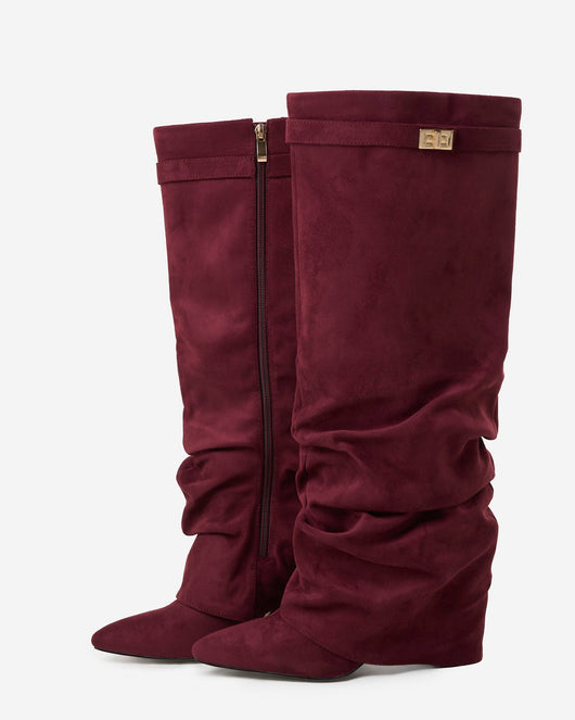 Lavista High Suede Boots - Burgundy