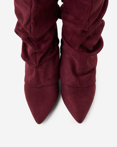 Lavista High Suede Boots - Burgundy