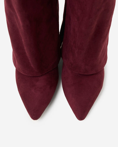 Lavista Suede Knee-High Boots - Burgundy