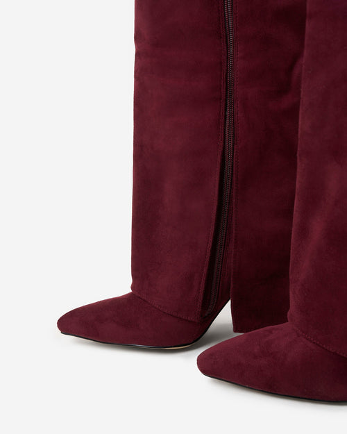 Stivali al ginocchio in suede Lavista - Borgogna