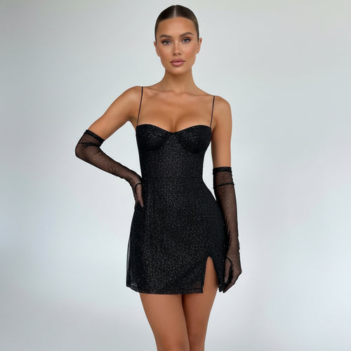 Abito Mini Pixie - Nero Glitter