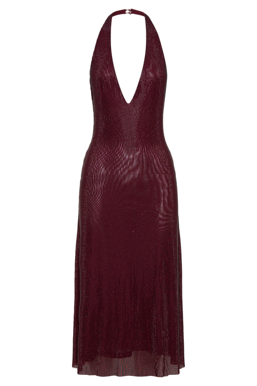 Abito Midi Halter Diamante Genie - Mogano