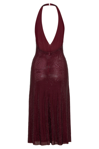 Midi Halter Diamond Genie Dress - Mahogany