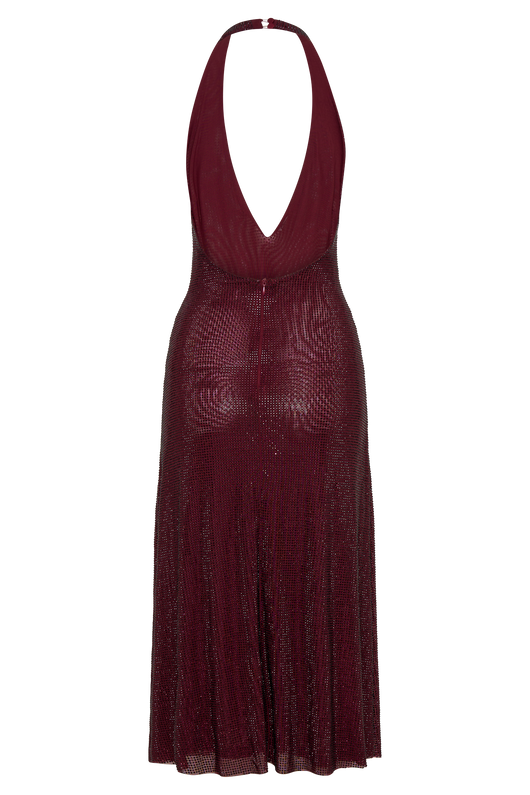 Abito Midi Halter Diamante Genie - Mogano