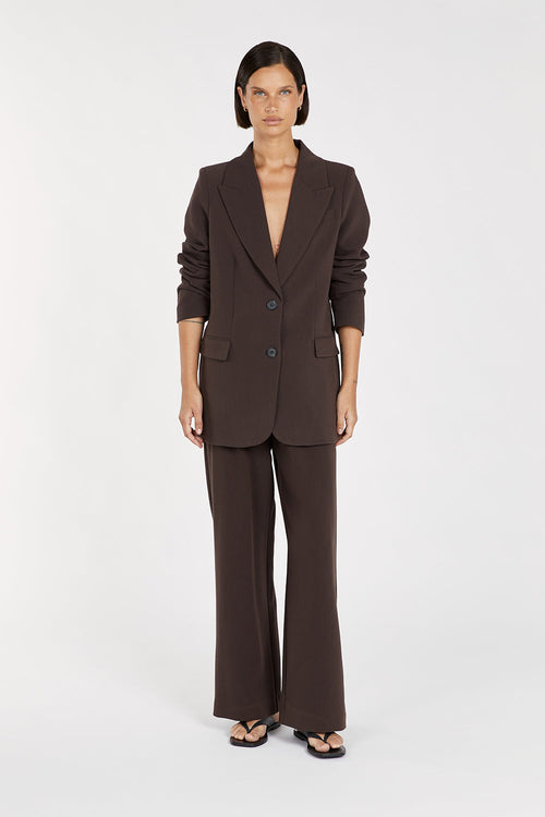 ELLE | BLAZER IN DARK CHOCOLATE