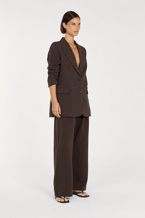 ELLE | BLAZER IN DARK CHOCOLATE