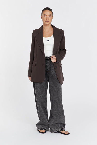 ELLE | BLAZER IN CIOCCOLATO FONDENTE