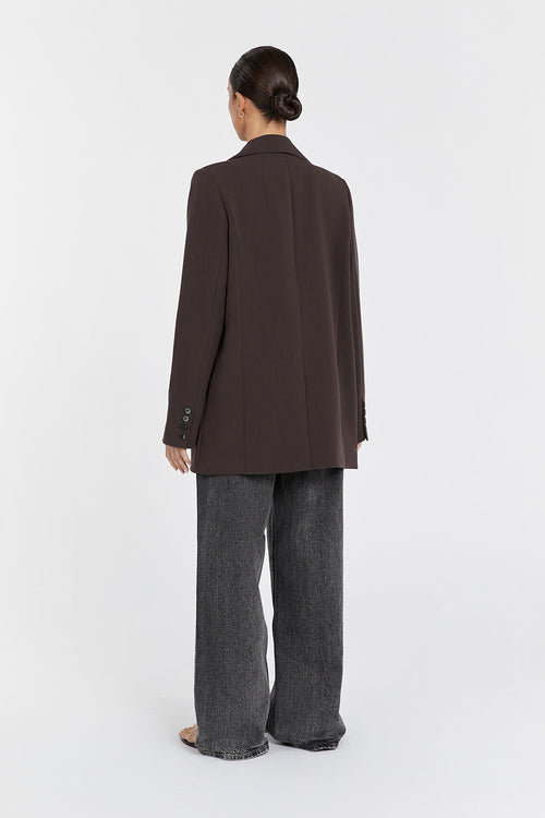 ELLE | BLAZER IN DARK CHOCOLATE