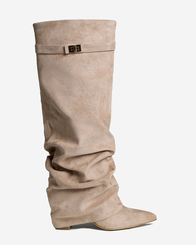 Stivali alti in suede Lavista - Beige