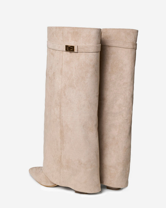 Giulia | Stivali Alti in Suede e Pelle