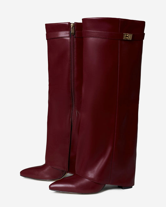 High Leather Boots Lavista - Burgundy