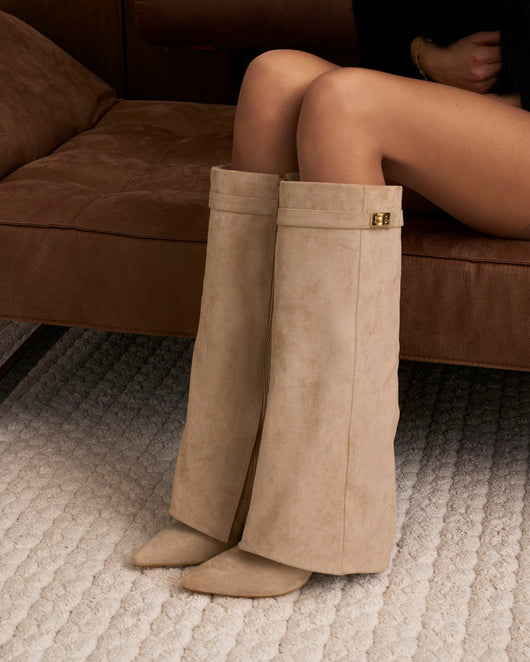 Giulia | Stivali Alti in Suede e Pelle