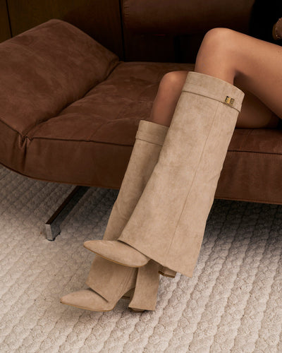 Giulia | Stivali Alti in Suede e Pelle