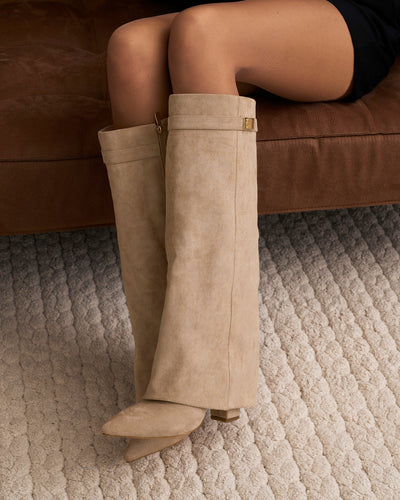 Giulia | Stivali Alti in Suede e Pelle