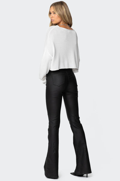 Eleonora | Jeans a Zampa in Ecopelle