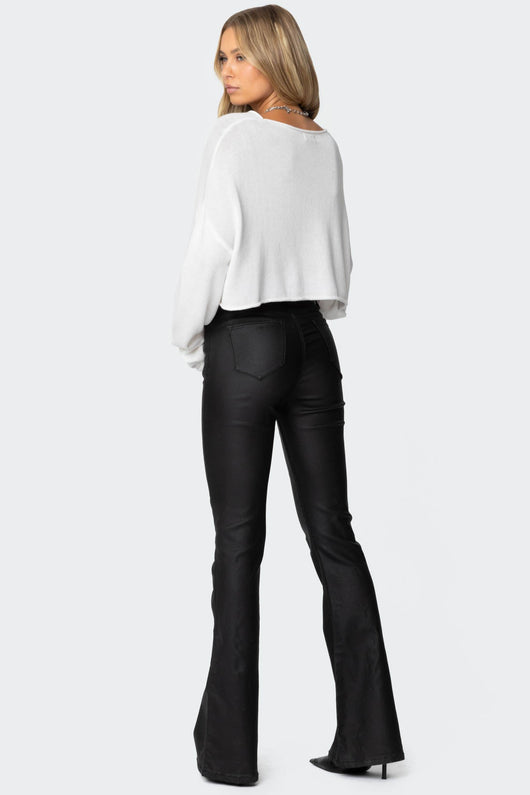 Eleonora | Jeans a Zampa in Ecopelle