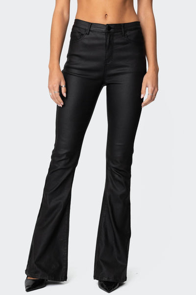 Eleonora | Jeans a Zampa in Ecopelle