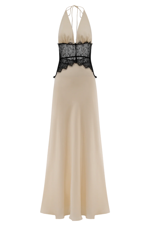 Abito Maxi Dinah Rosalie – Pizzo & Raso Nero