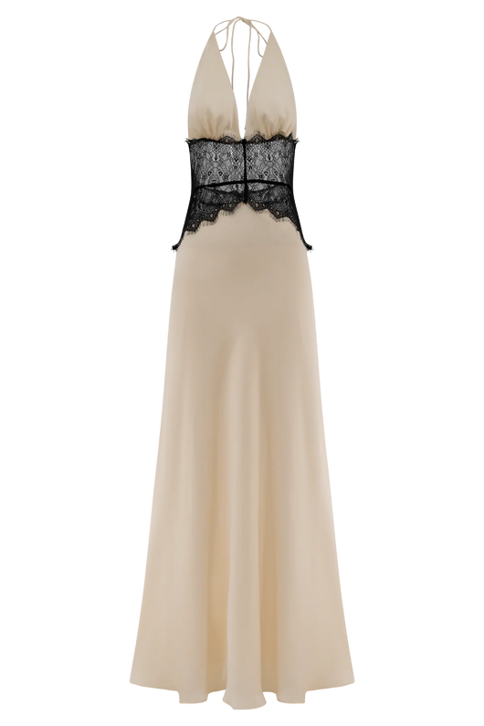 Maxi Dress Dinah Rosalie – Black Lace & Satin