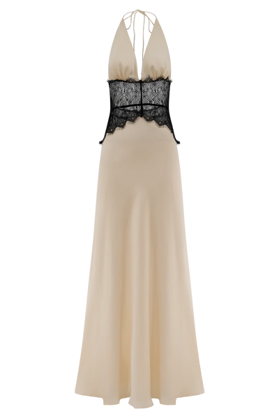 Maxi Dress Dinah Rosalie – Black Lace & Satin