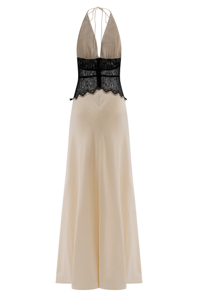 Abito Maxi Dinah Rosalie – Pizzo & Raso Nero