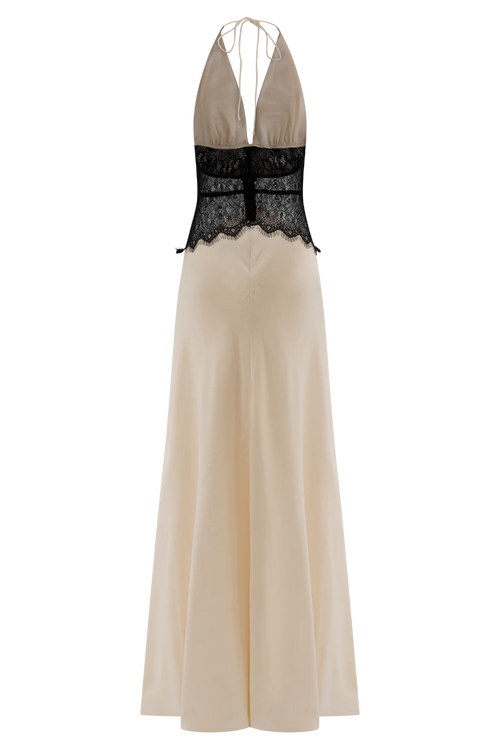 Abito Maxi Dinah Rosalie – Pizzo & Raso Nero
