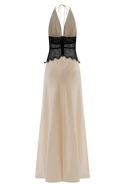 Abito Maxi Dinah Rosalie – Pizzo & Raso Nero