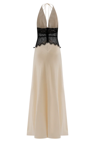 Maxi Dress Dinah Rosalie – Black Lace & Satin