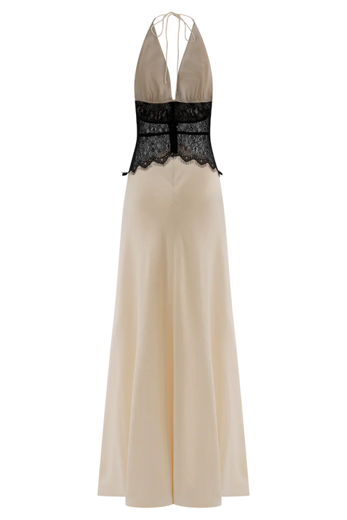 Maxi Dress Dinah Rosalie – Black Lace & Satin